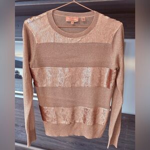 Ted Baker Bronze rose gold sequin top Ted size 3 , US 8 - 10 women’s